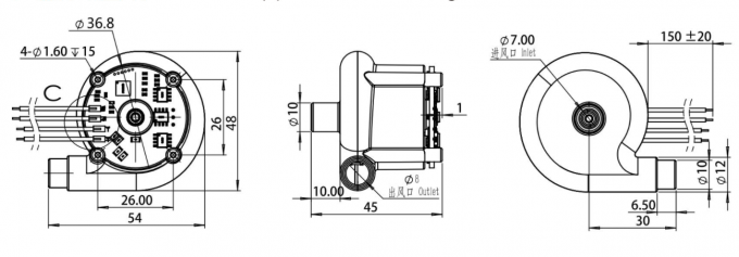 コンパクトで手頃な価格で 12Vブラシレス吹風機 DC 6.5kpa CPAPマシン 0